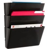 Lorell Wall File Pockets 14.8" Height x 13.1" Width x 4.3" Depth Black, PK3 60000